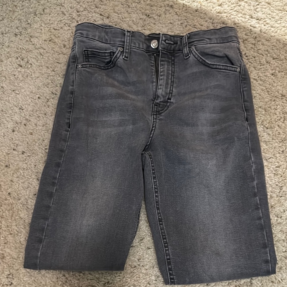 Women's grey straight leg denim top shop
